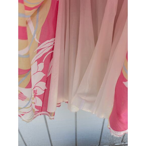 Tori Richard Fit & Flare Dress, Pink, Lined, Tropical, Sz 8 - Picture 4 of 5